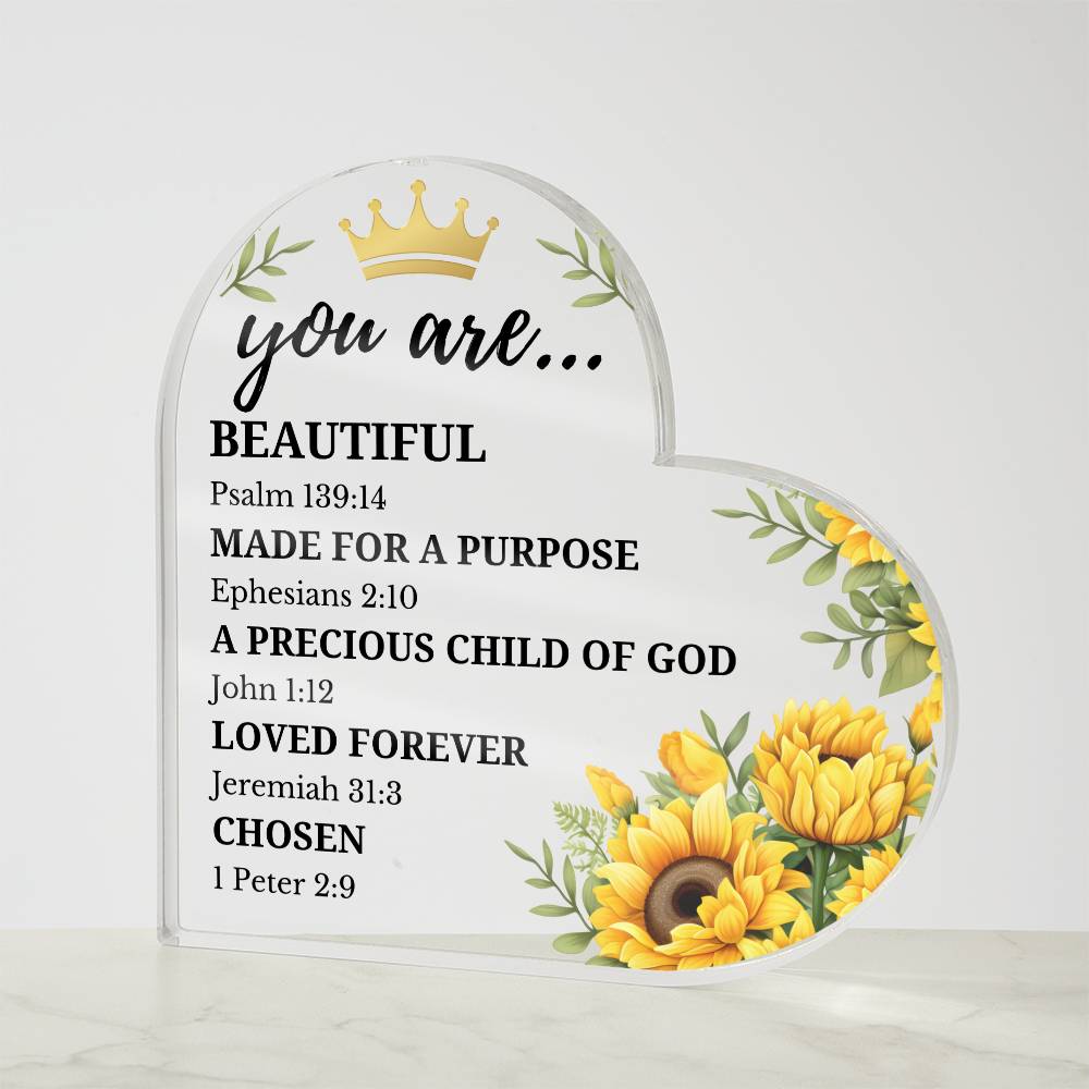 Inspirational Acrylic Heart Plaque - Religious Gift for Women
