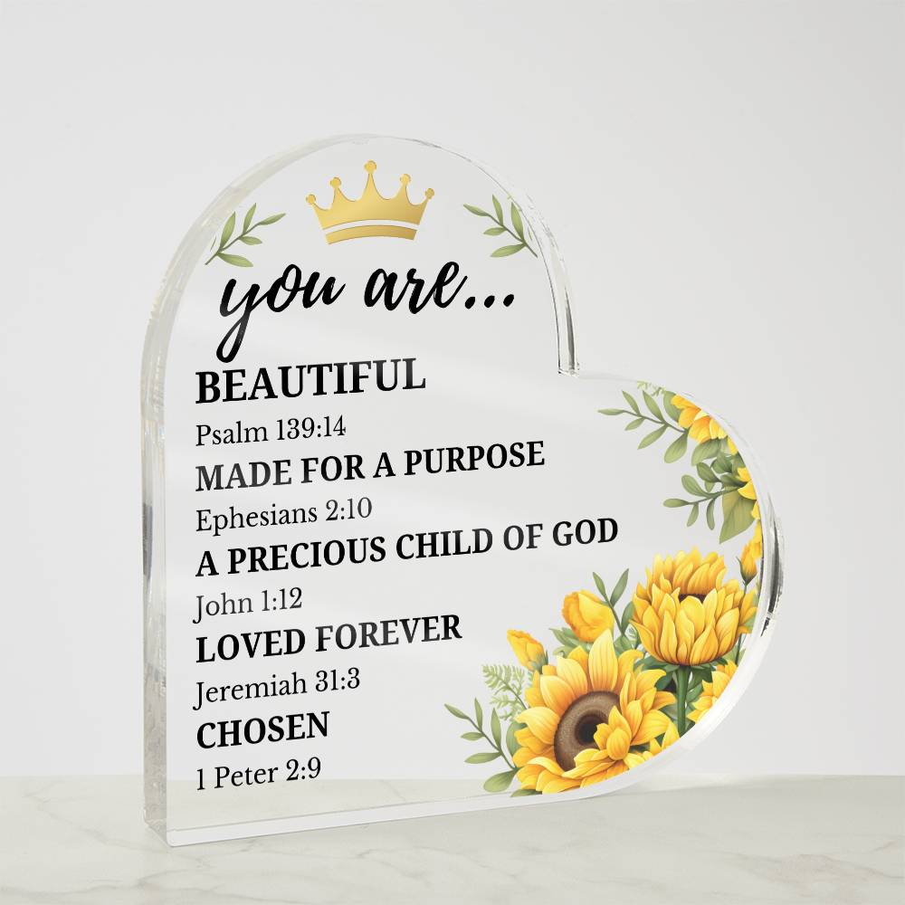 Inspirational Acrylic Heart Plaque - Religious Gift for Women