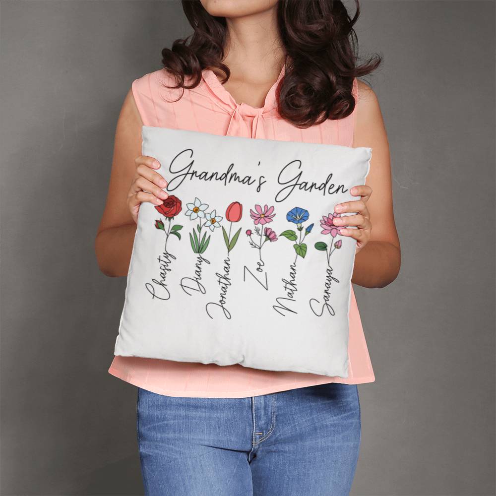 Grandma's Garden Custom Square Pillow