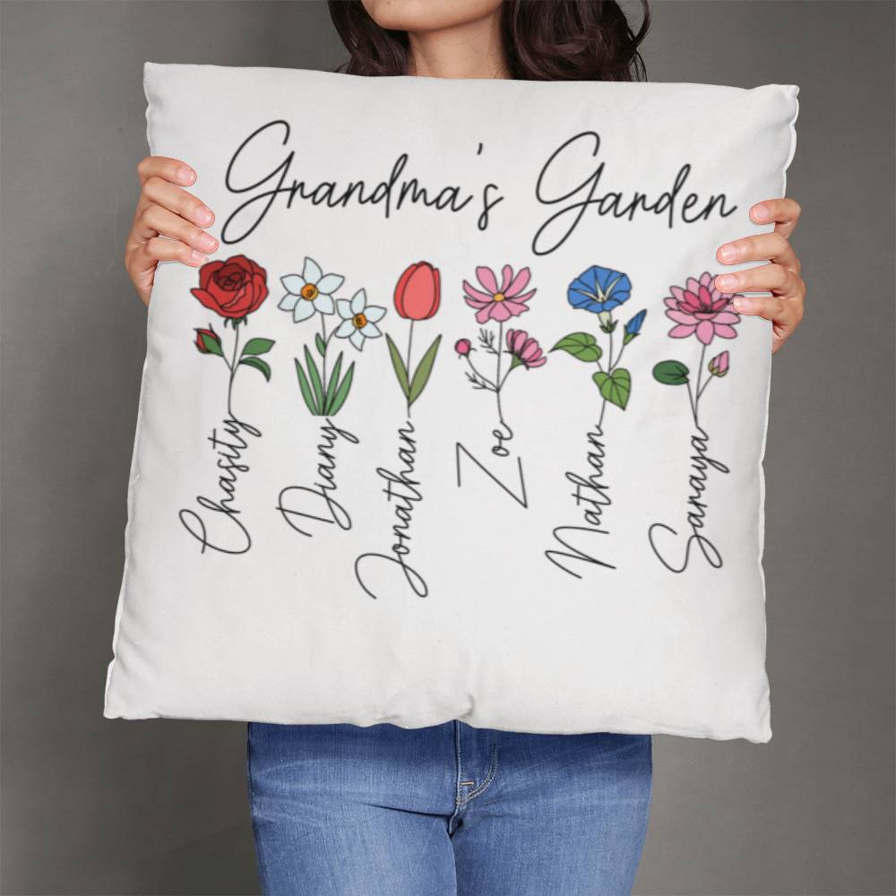 Grandma's Garden Custom Square Pillow