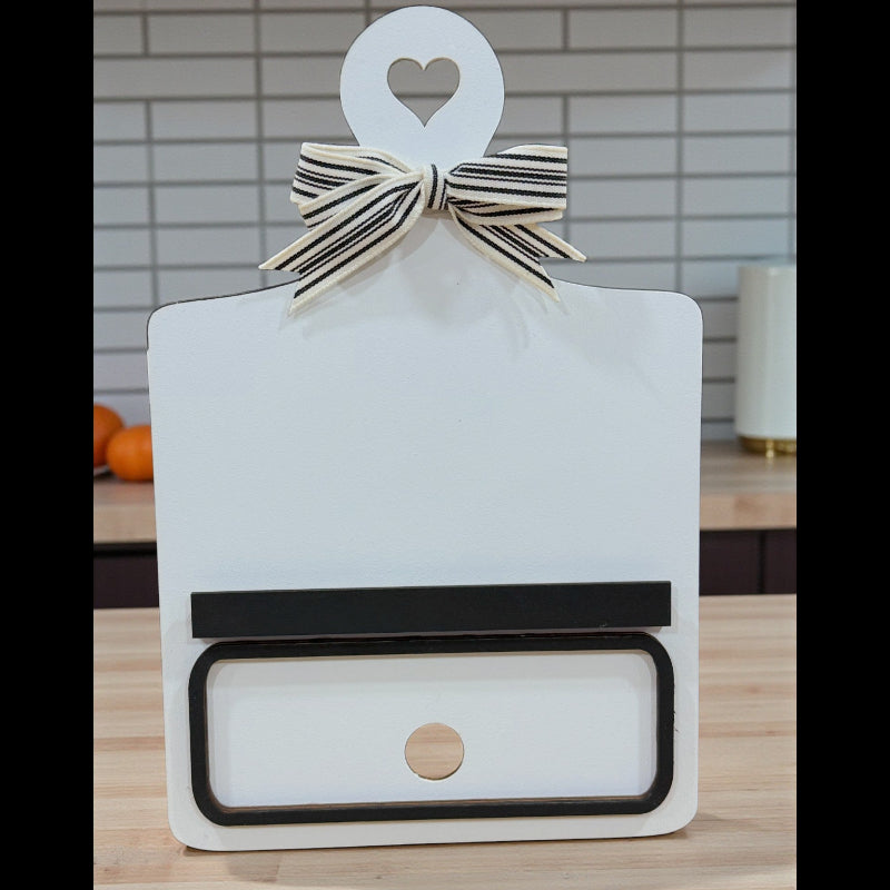 DIY interchangeable breadboard base craft kit, unfinished farmhouse sign base with heart handle and insert slot, unpainted and unassembled DIY home decor base