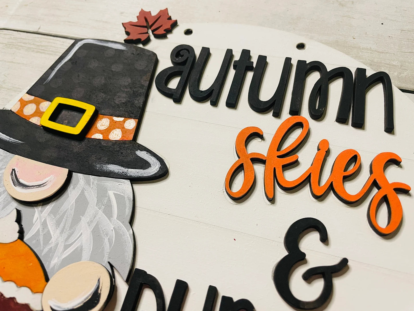 Pumpkin Pies Pilgrim Gnome Sign DIY Craft Kit