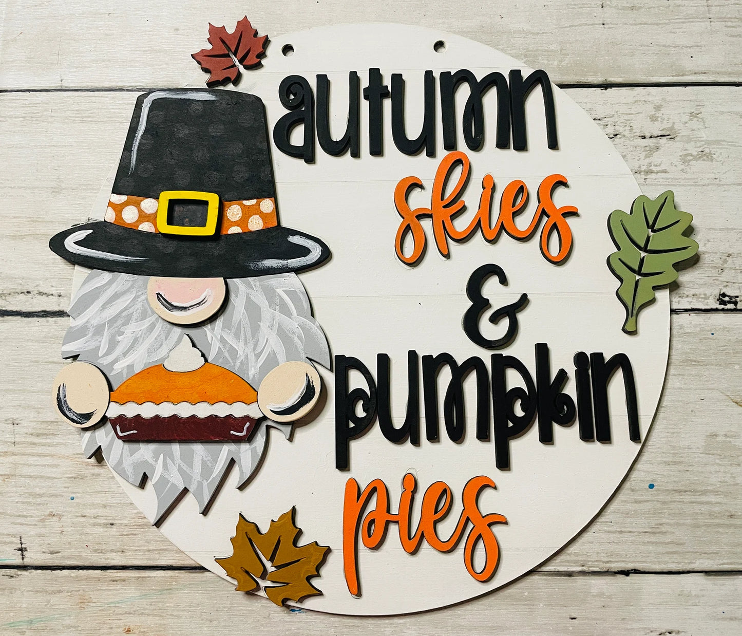 Pumpkin Pies Pilgrim Gnome Sign DIY Craft Kit