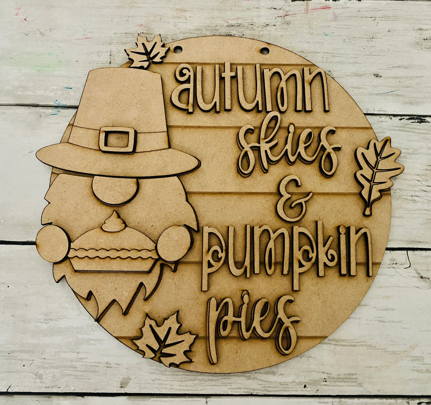 Pumpkin Pies Pilgrim Gnome Sign DIY Craft Kit