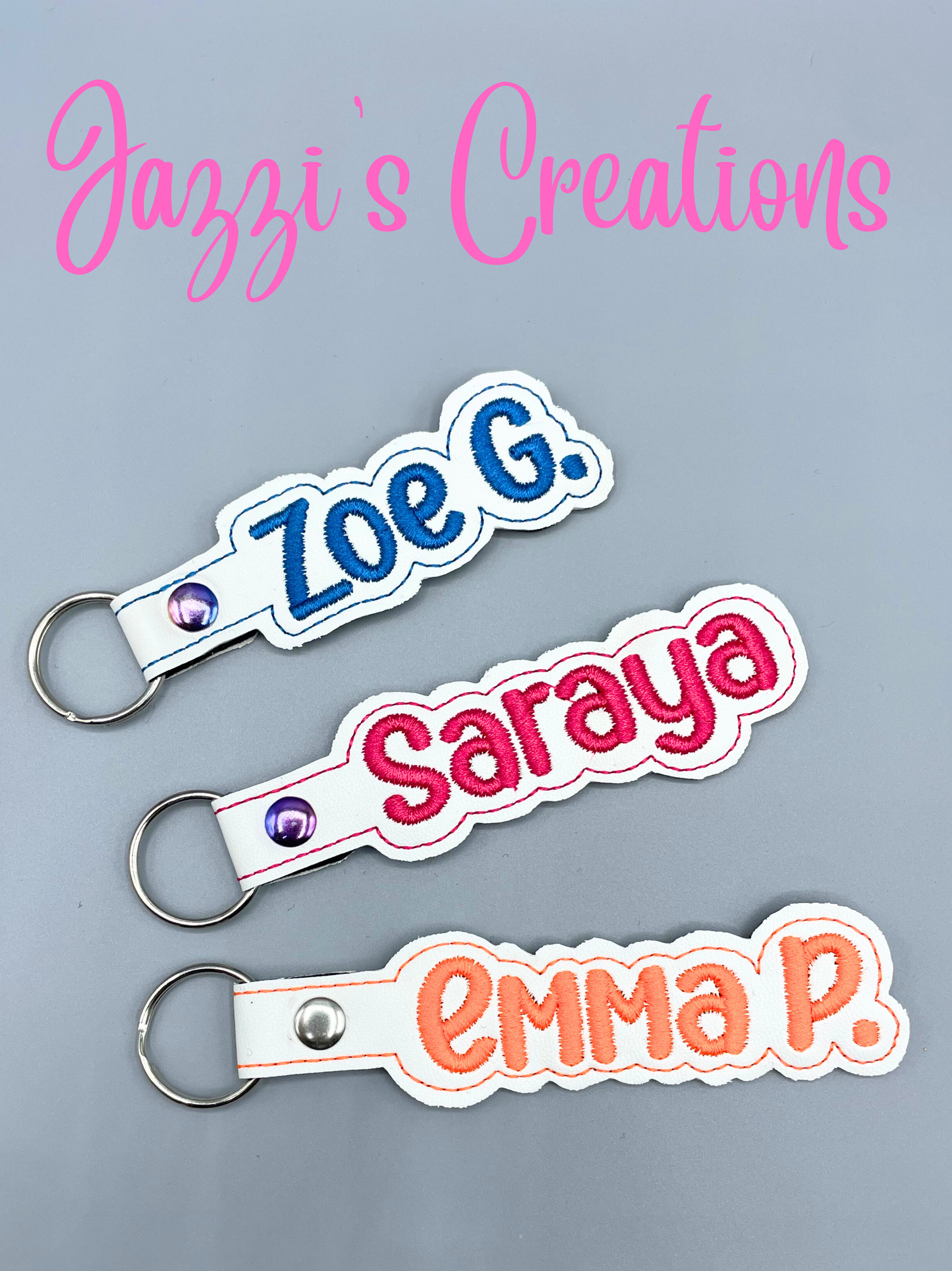 Personalized Embroidered Keychain – Custom Name Gift Tag