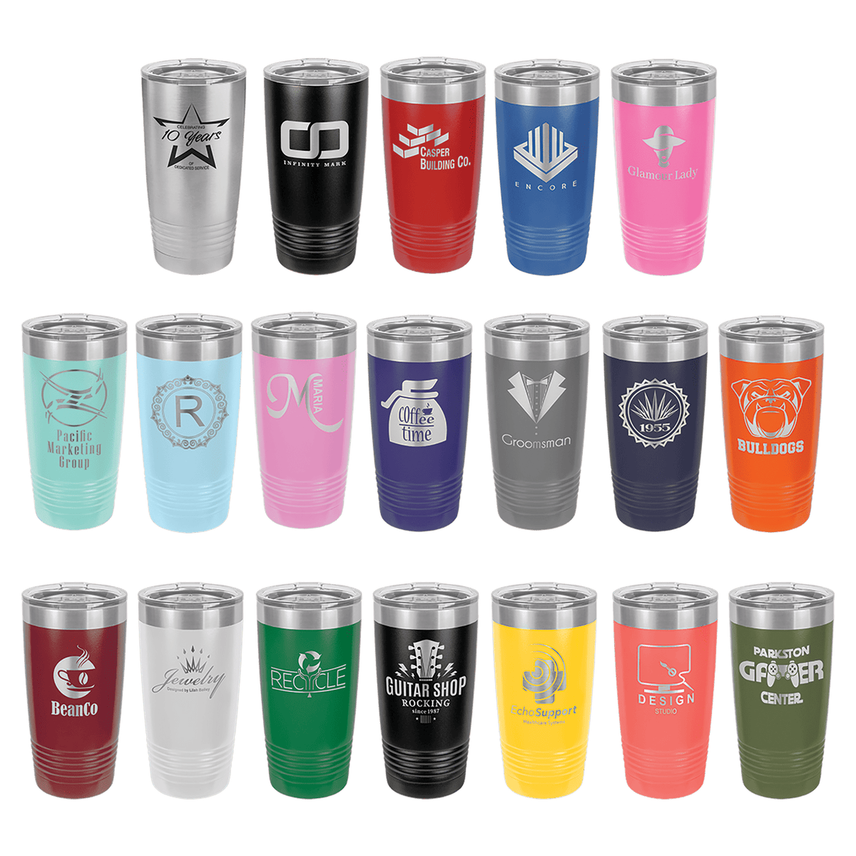 Personalized 20 oz. Stainless Steel Tumbler with Lid | P1180