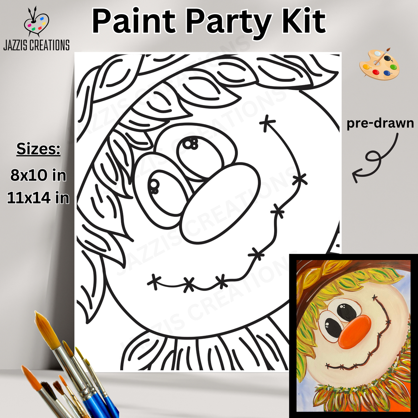 ๐พ๐จ Smiles & Sunshine with Our Happy Scarecrow โ Paint Party Kit