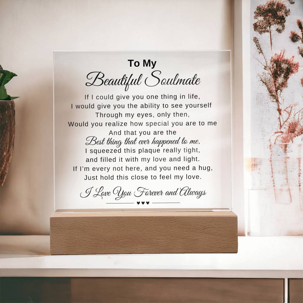 To My Beautiful Soulmate Acrylic Square Plaque
