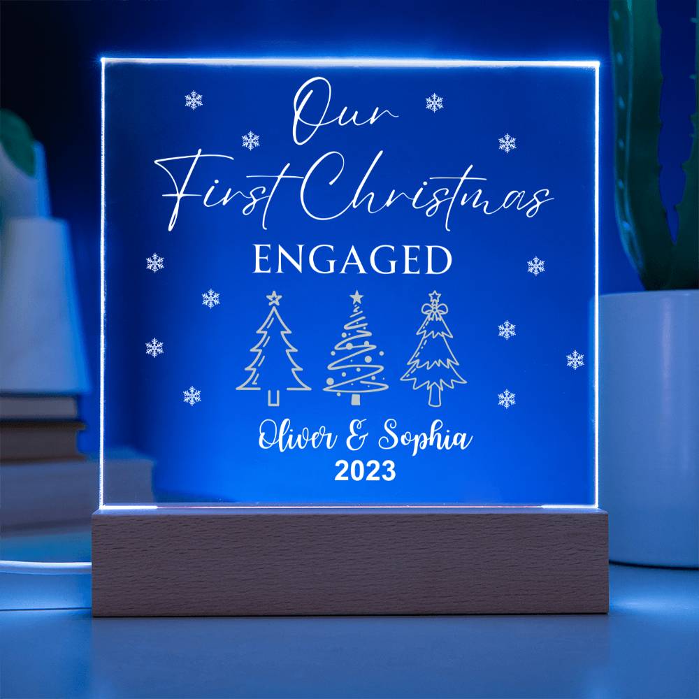 Our First Christmas Engaged Acrylic Plaque