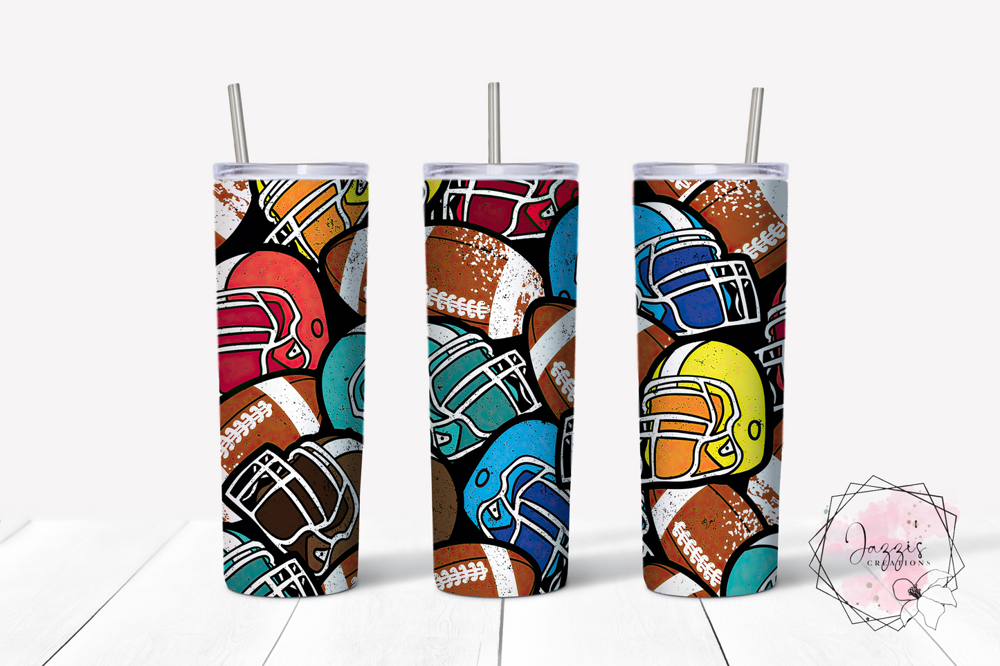 Cartoon Football Tumbler