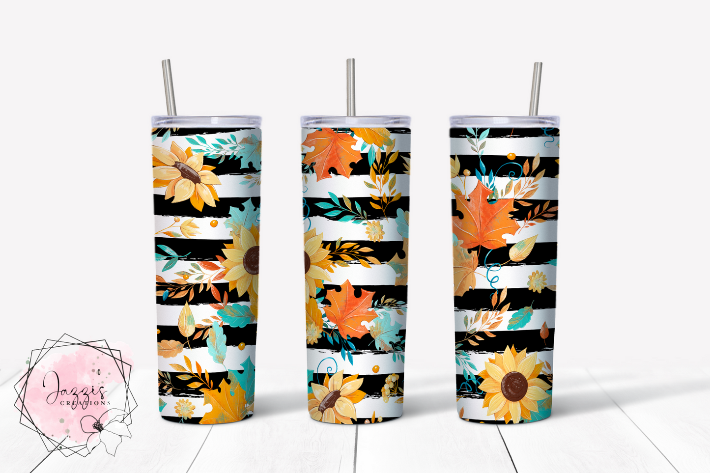 Striped Daisy Sunflower Tumbler