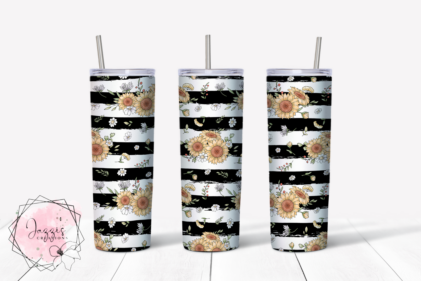 Striped Fall Leaves Tumbler