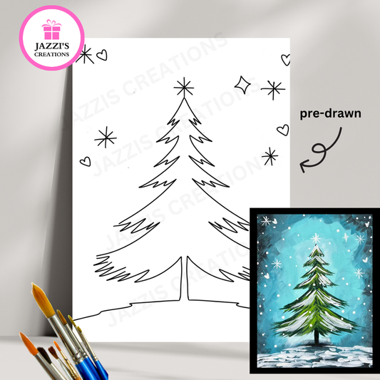 DIY Canvas Paint Party Kit - Magical Christmas Tree