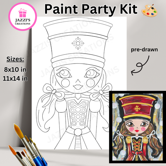 Miss Nutcracker DIY Canvas Paint Party Kit