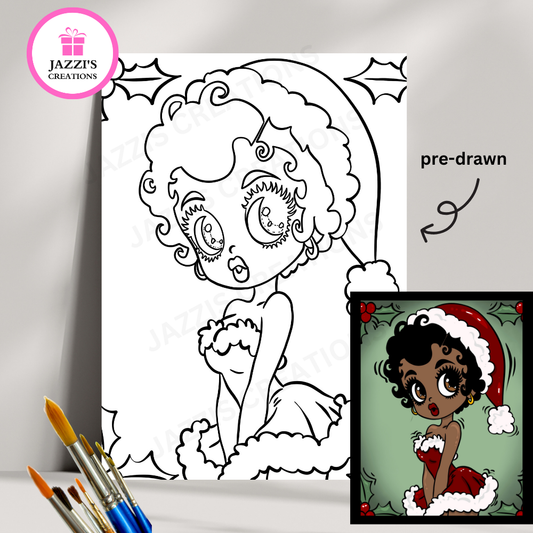 DIY Canvas Paint Party Kit - Christmas Betty 1