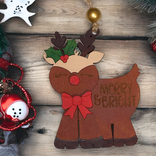 Pop Out Build Your Own Reindeer Ornament Kit