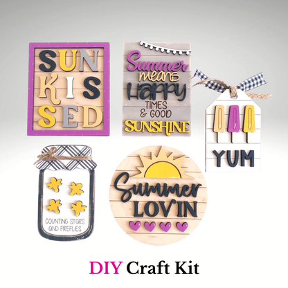 Sunkissed Summer Sign – DIY Wood Sign Kit for Tiered Tray or Shelf Decor