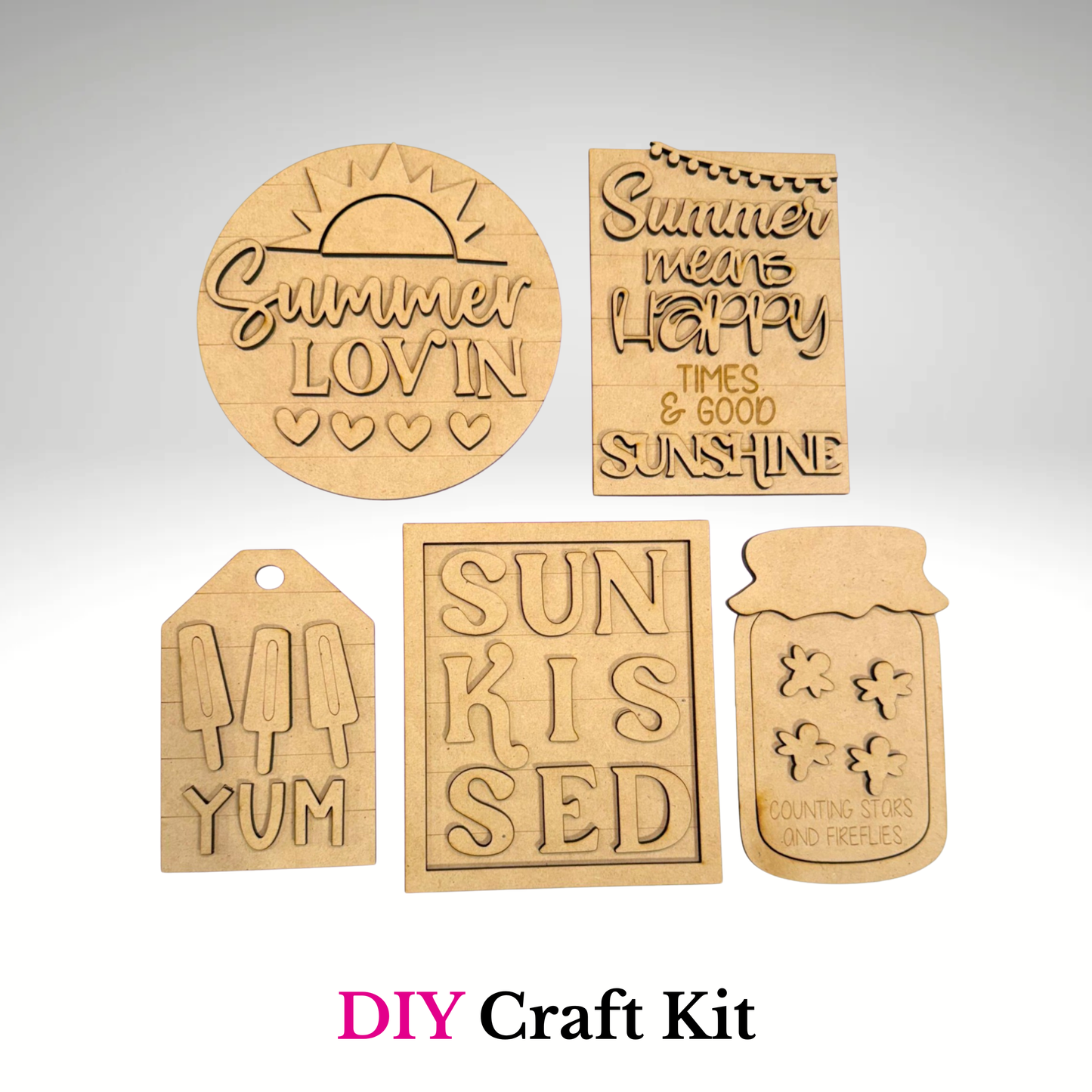 Sunkissed Summer Sign – DIY Wood Sign Kit for Tiered Tray or Shelf Decor