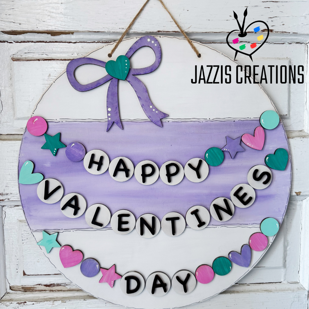 Happy Valentine’s Day Friendship Bracelet Door Hanger