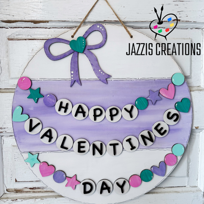Happy Valentine’s Day Friendship Bracelet Door Hanger
