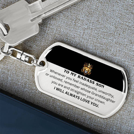 Son Keepsake | Dog Tag Keychain