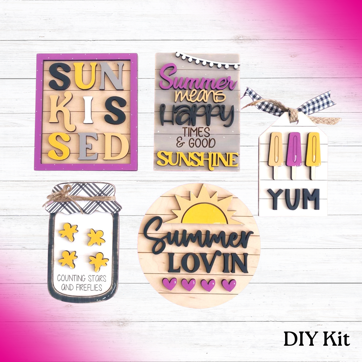 Sunkissed Summer Sign – DIY Wood Sign Kit for Tiered Tray or Shelf Dec ...