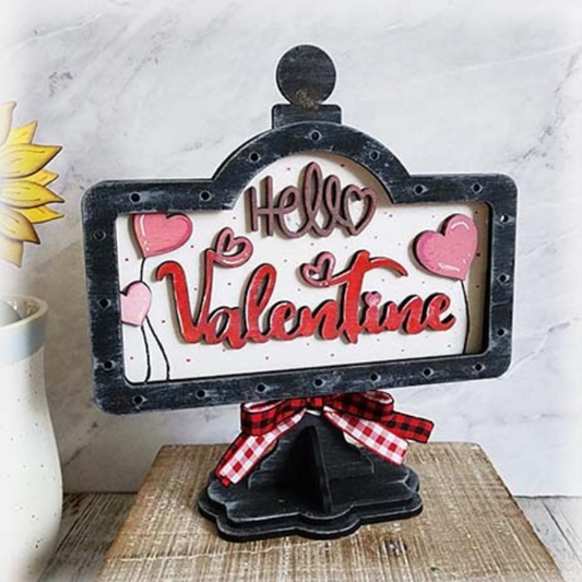 Hello Valentine Insert for Mini Stand | DIY Craft Kit