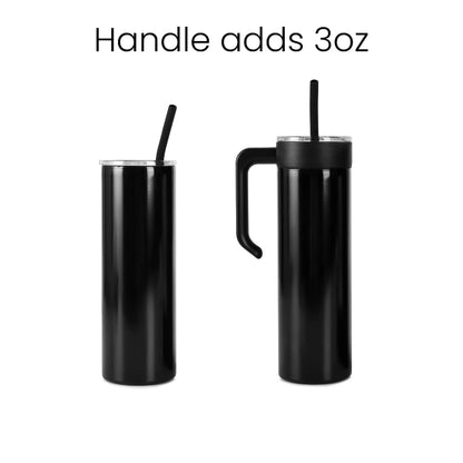 Two black insulated travel skinny tumbler with handle at jazzis creations in orange park, fl