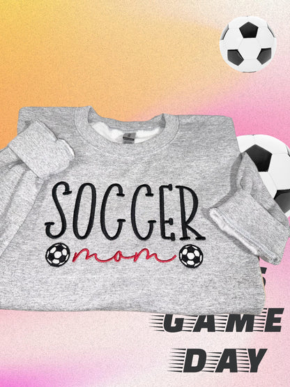 Embroidered Soccer Mom Sweatshirt