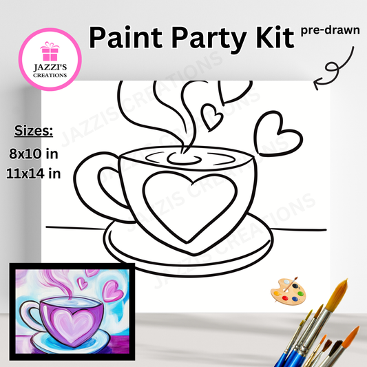 DIY Canvas Paint Party Kit - Coffee Lover