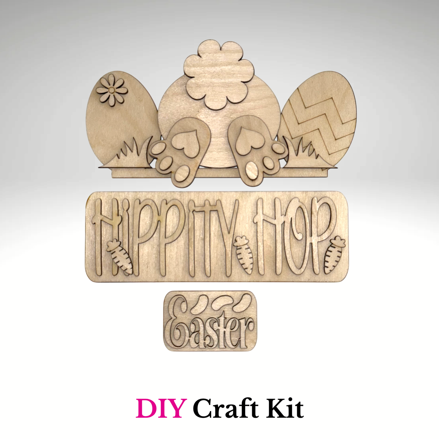 DIY Hippity Hop Easter Bunny Farmhouse Truck Insert – Interchangeable Wooden Spring Paint Kit