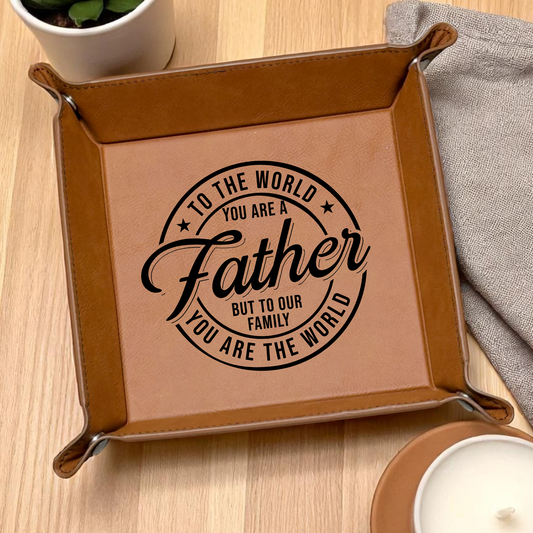 🧡 Personalized Valet Tray for Dad – Custom Leather Catchall Gift for Father’s Day 🎁