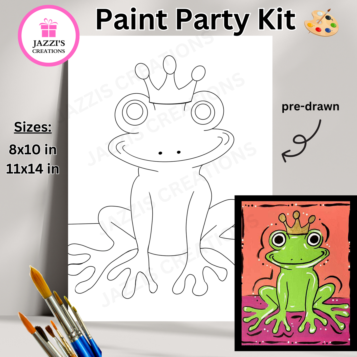 DIY Canvas Paint Party Kit - Frog Prince