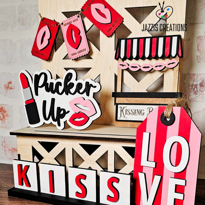 Valentine Kissing Booth Tiered Tray DIY Kit