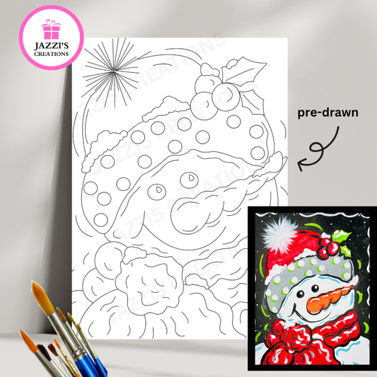 DIY Canvas Paint Party Kit - Joyful Snowman