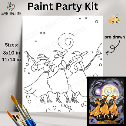 ✨🧙‍♀️ Triple the Magic! Three Witches – Paint Party Kit