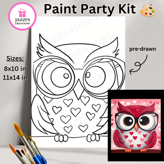 DIY Canvas Paint Party Kit - Love Owl