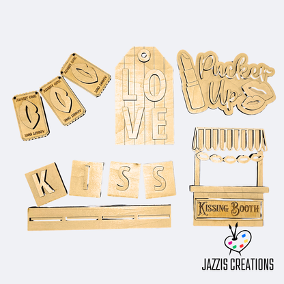 Valentine Kissing Booth Tiered Tray DIY Kit