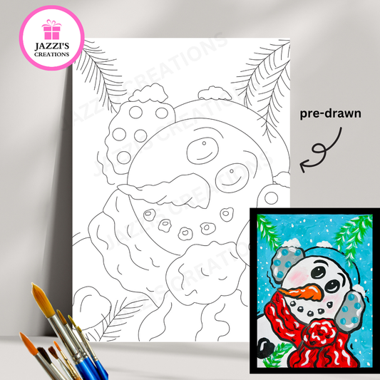 DIY Canvas Paint Party Kit - Baby It's Cold Snowman