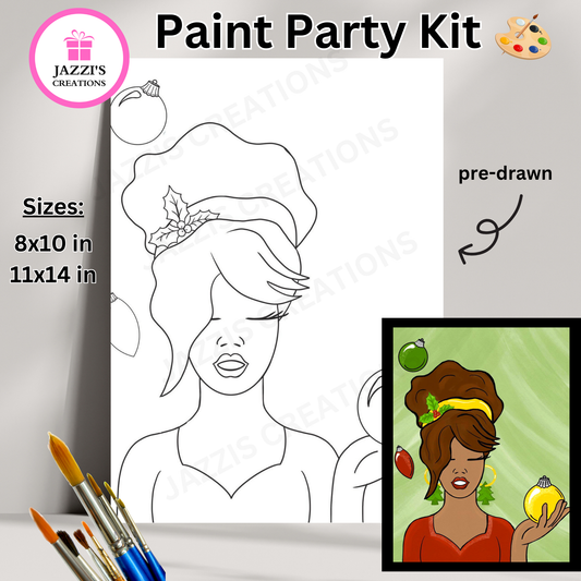 Woman – Christmas DIY Canvas Paint Party Kit