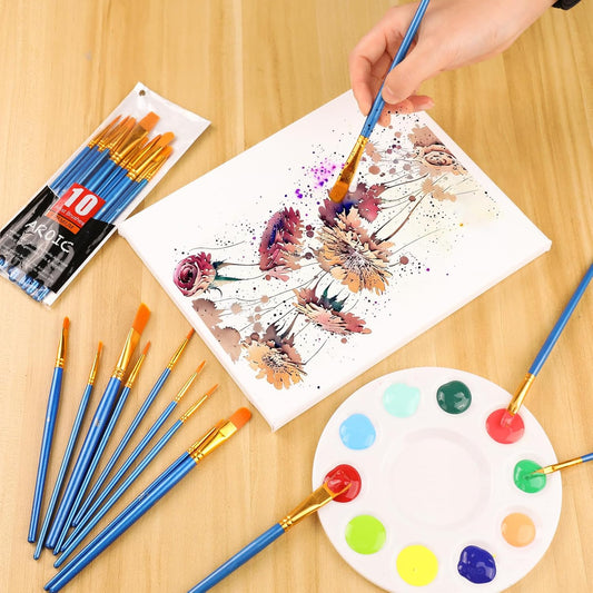 Premium Paint Brush Set - 10 pack