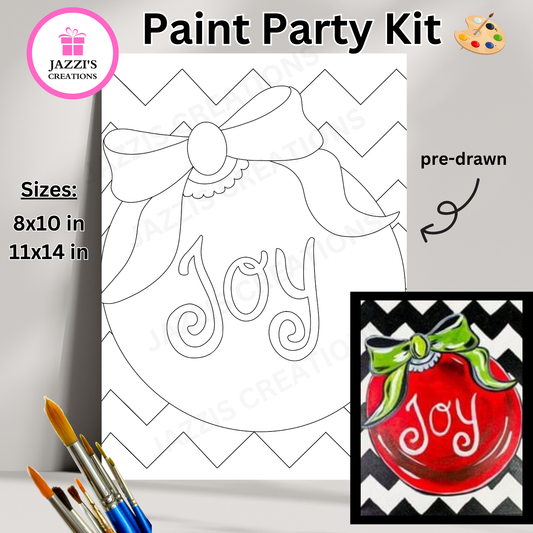 Chevron Joy Ornament DIY Canvas Paint Party Kit