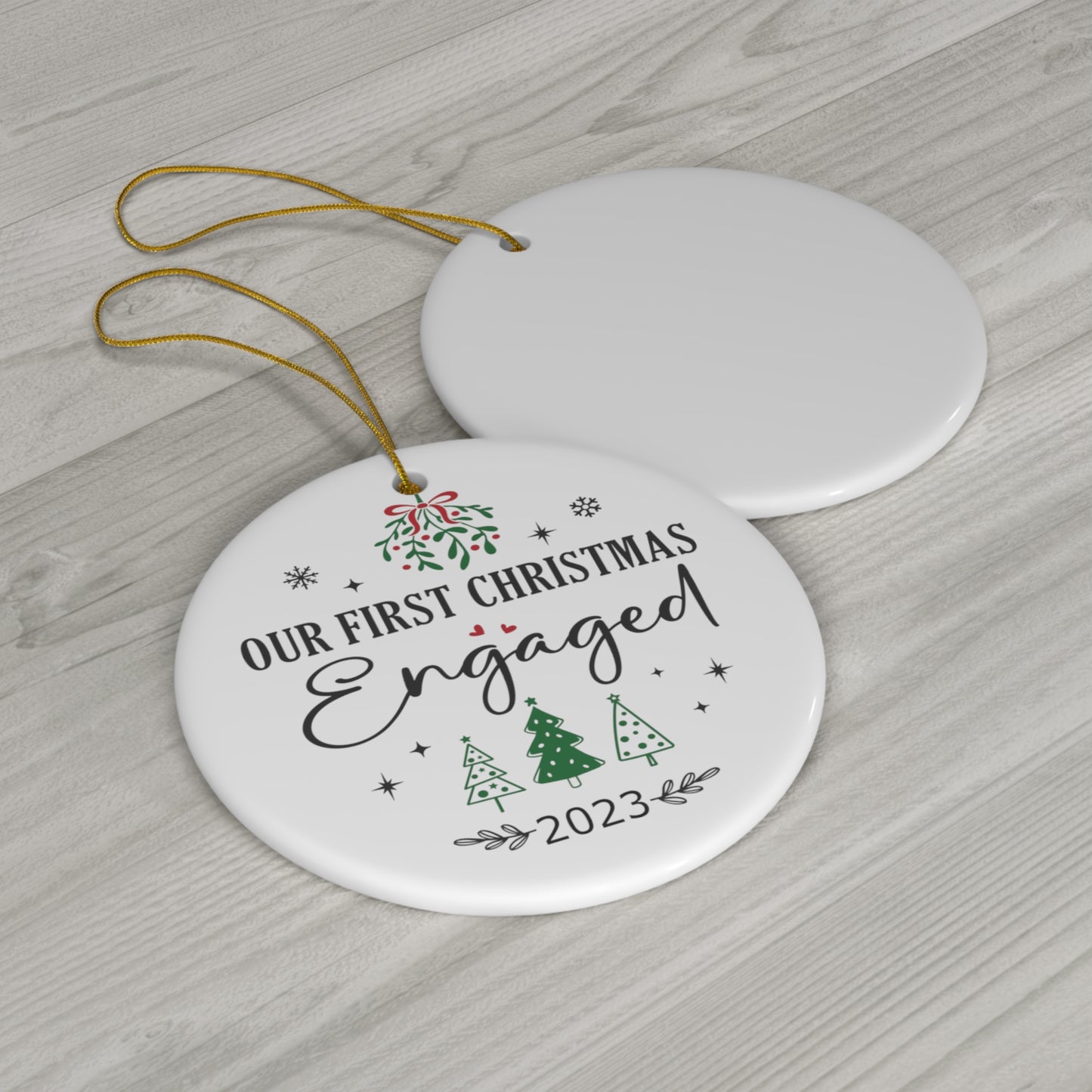 Our First Christmas Engaged Ornament