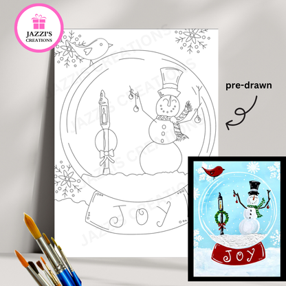 DIY Canvas Paint Party Kit - Snow Globe