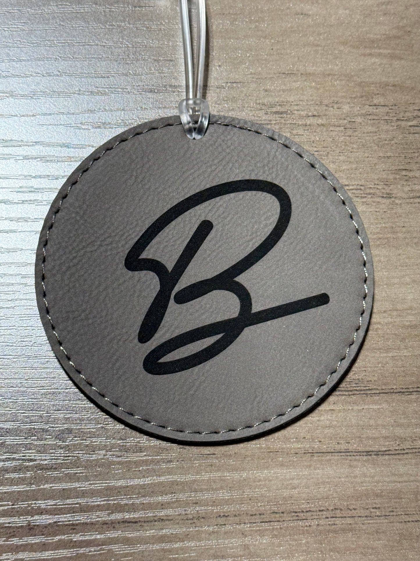 Personalized Leather Round Ornament