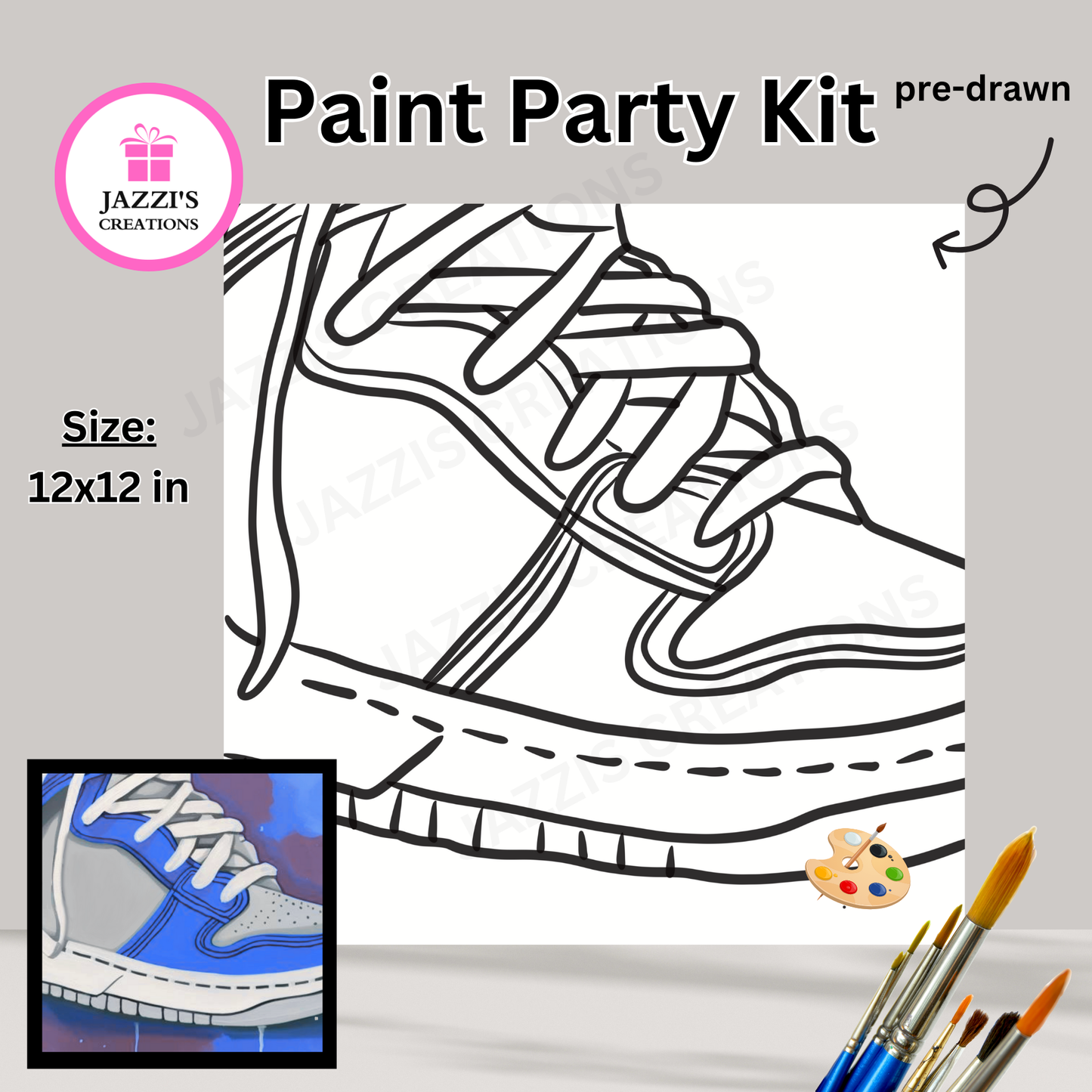 DIY Canvas Paint Party Kit - Sneaker