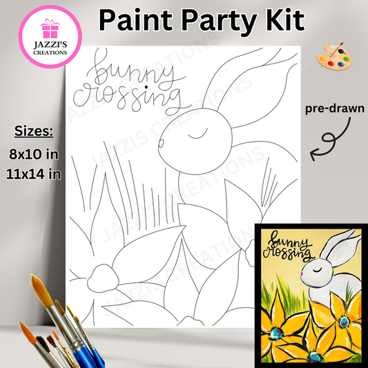 DIY Canvas Paint Party Kit - Bunny Crossing