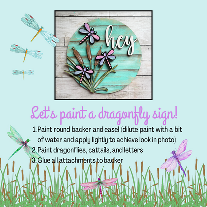 DIY Dragonfly Round Sign Craft Kit – Spring Floral Home Décor  🐉🌸