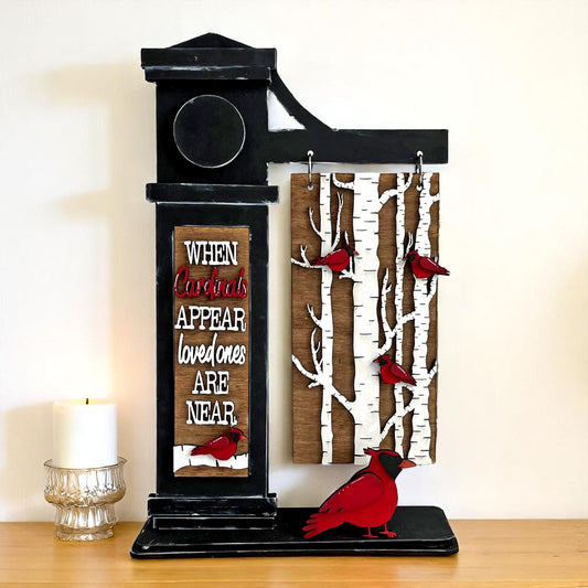 Cardinals in Birch Trees – Interchangeable Arm Post Insert
