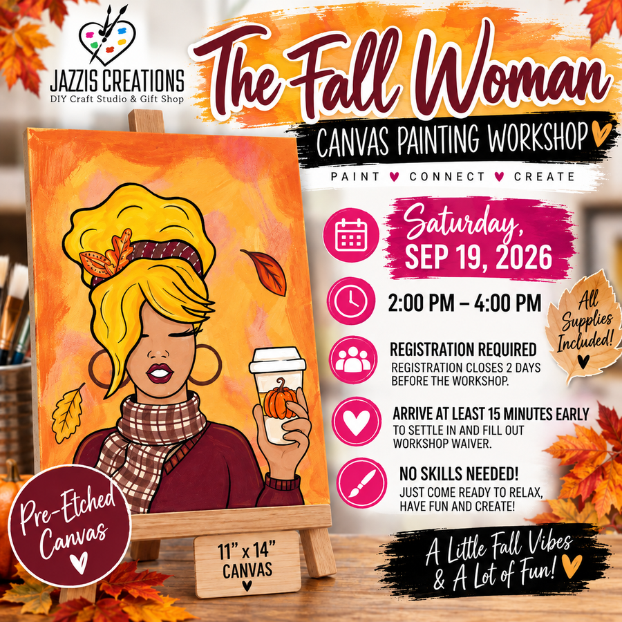 Fall Woman Canvas Painting Workshop | Sept. 19 • 2-4 PM